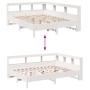 Cama con estantería sin colchón madera maciza blanca 150x200 cm