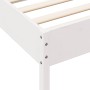 Cama con estantería sin colchón madera maciza blanca 150x200 cm