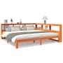 Cama con estantería sin colchón madera maciza marrón 180x200cm