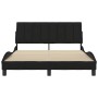 Estructura de cama sin colchón tela negro 120x200 cm