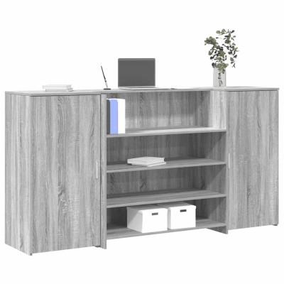 Mostrador de recepción sonoma gris 200x50x103,5 cm
