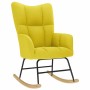 Silla mecedora de tela amarillo clara