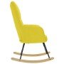 Silla mecedora de tela amarillo clara