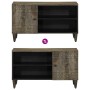Mueble de TV madera maciza de mango gris claro 80x31,5x46 cm