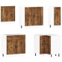 Mueble cocina Porto roble ahumado 11 pzas madera contrachapada