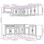 Mueble cocina Porto roble ahumado 11 pzas madera contrachapada
