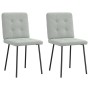 Sillas de comedor 2 unidades terciopelo gris claro