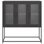 Aparador de acero laminado en frío negro 100,5x39x107 cm