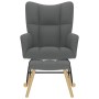 Sillón mecedora con taburete tela gris oscuro