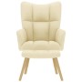 Sillón de relax con taburete tela color crema