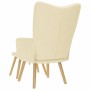 Sillón de relax con taburete tela color crema