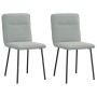 Sillas de comedor 2 unidades terciopelo gris claro