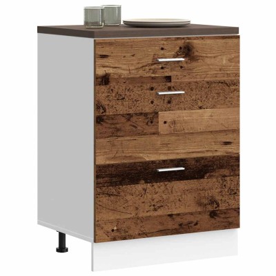 Mueble bajo de cocina de madera antigua de madera de ingeniería