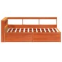 Cama con estantería sin colchón madera maciza marrón 120x200cm