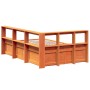 Cama con estantería sin colchón madera maciza marrón 120x200cm