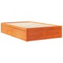 Cama con estantería sin colchón madera maciza marrón 120x200cm
