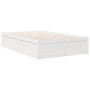 Cama con estantería sin colchón madera maciza blanca 140x190 cm