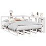 Cama con estantería sin colchón madera maciza blanca 135x190 cm