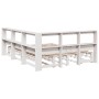Cama con estantería sin colchón madera maciza blanca 135x190 cm