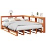 Cama con estantería sin colchón madera maciza marrón 140x200 cm