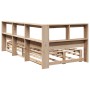 Cama con estantería sin colchón madera maciza de pino 90x200 cm