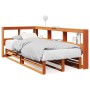 Cama con estantería sin colchón madera maciza marrón 90x190 cm