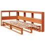 Cama con estantería sin colchón madera maciza marrón 90x190 cm