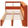Cama con estantería sin colchón madera maciza marrón 90x190 cm