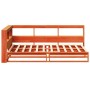 Cama con estantería sin colchón madera maciza marrón 90x190 cm