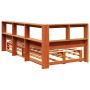 Cama con estantería sin colchón madera maciza marrón 90x190 cm