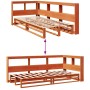 Cama con estantería sin colchón madera maciza marrón 90x190 cm