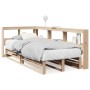 Cama con estantería sin colchón madera maciza de pino 90x190 cm