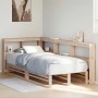Cama con estantería sin colchón madera maciza de pino 90x190 cm
