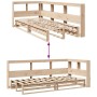 Cama con estantería sin colchón madera maciza de pino 90x190 cm