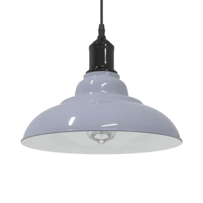 Lámpara colgante regulable en altura E27 gris brillante Ø 31cm