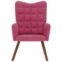 Sillón de relax de terciopelo rojo vino tinto