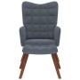 Sillón de relax con reposapiés terciopelo gris oscuro