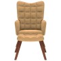 Sillón de relax con reposapiés terciopelo marrón