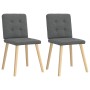 Sillas de comedor 2 unidades tela gris oscuro