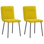 Sillas de comedor 2 unidades terciopelo amarillo
