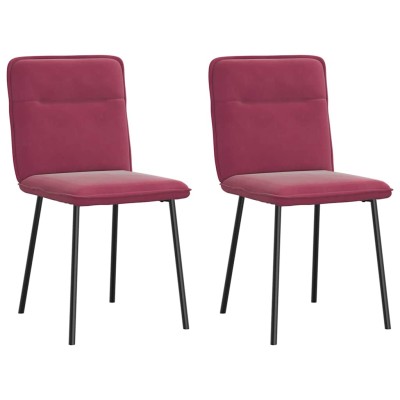 Sillas de comedor 2 unidades terciopelo rojo tinto