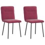 Sillas de comedor 2 unidades terciopelo rojo tinto