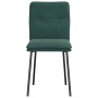 Sillas de comedor 2 unidades terciopelo verde oscuro