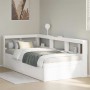 Cama con estantería sin colchón madera maciza blanca 100x200 cm