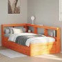 Sofá con estantería sin colchón madera maciza marrón 90x200 cm