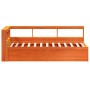Cama con estantería sin colchón madera maciza marrón 75x190 cm