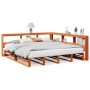 Cama con estantería sin colchón madera maciza marrón 180x200cm