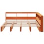 Cama con estantería sin colchón madera maciza marrón 180x200cm