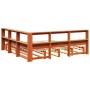 Cama con estantería sin colchón madera maciza marrón 180x200cm