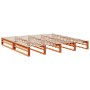Cama con estantería sin colchón madera maciza marrón 180x200cm